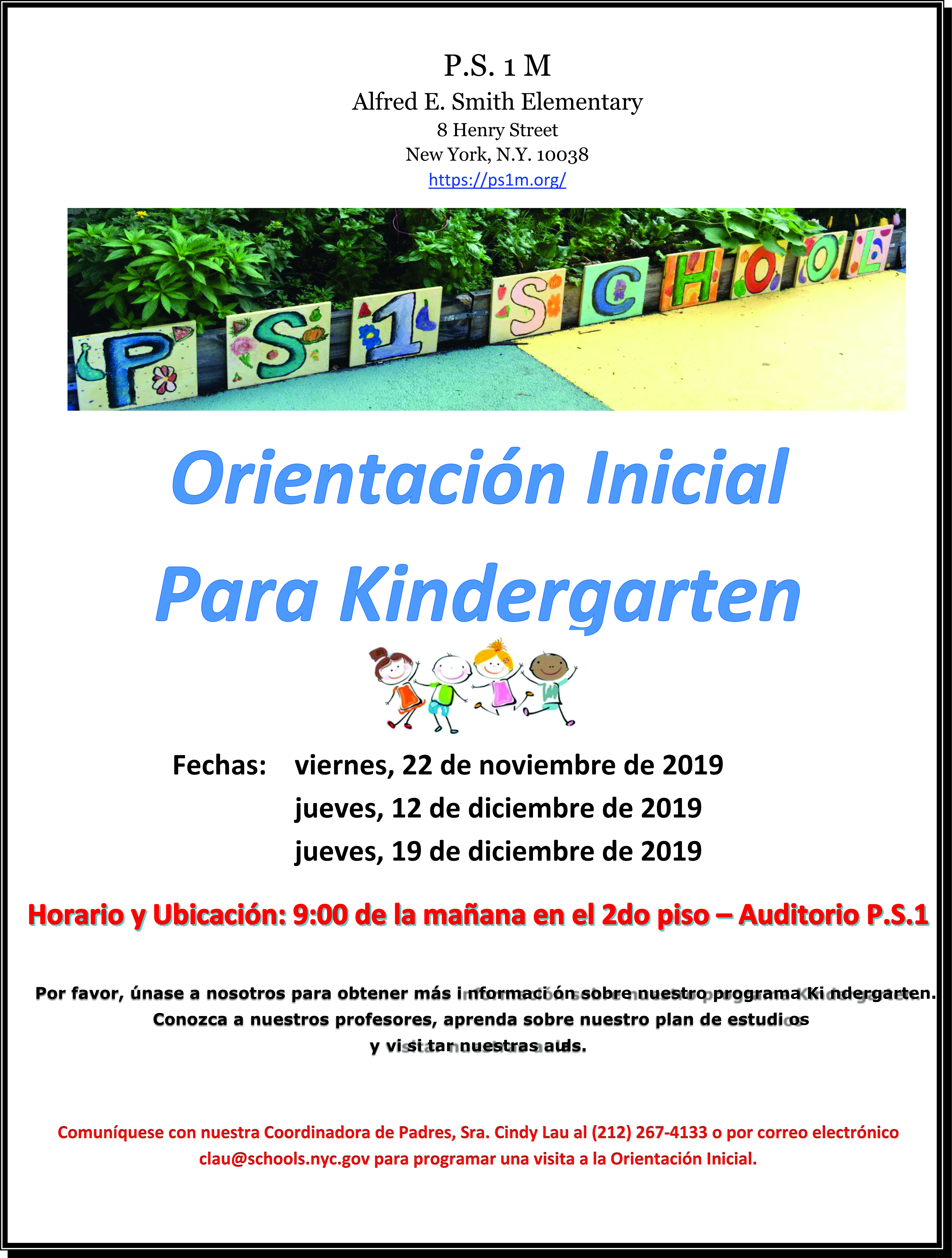 Kindergarten open house 2019 (ES)
