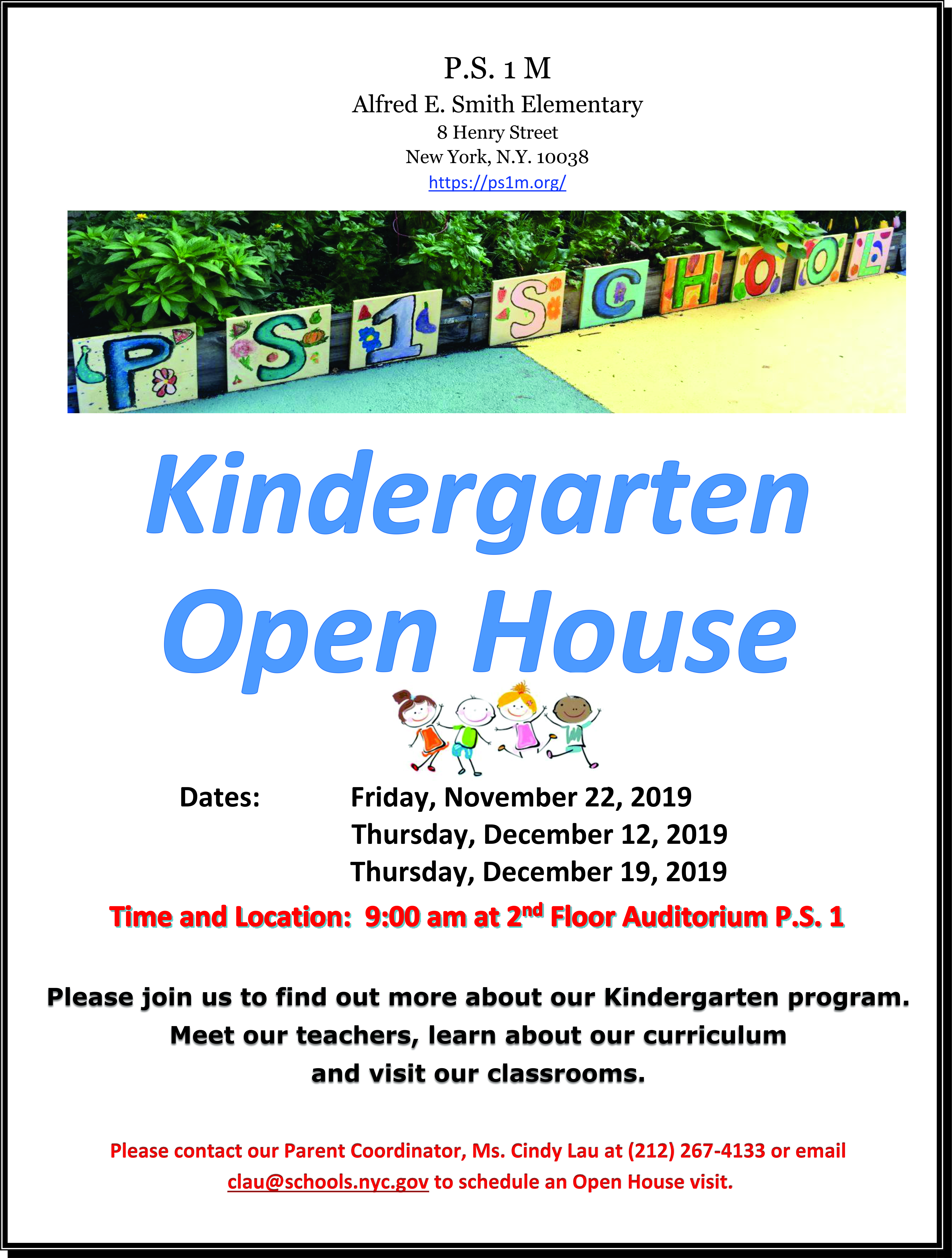 Kindergarten open house 2019